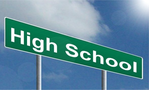 High School street sign